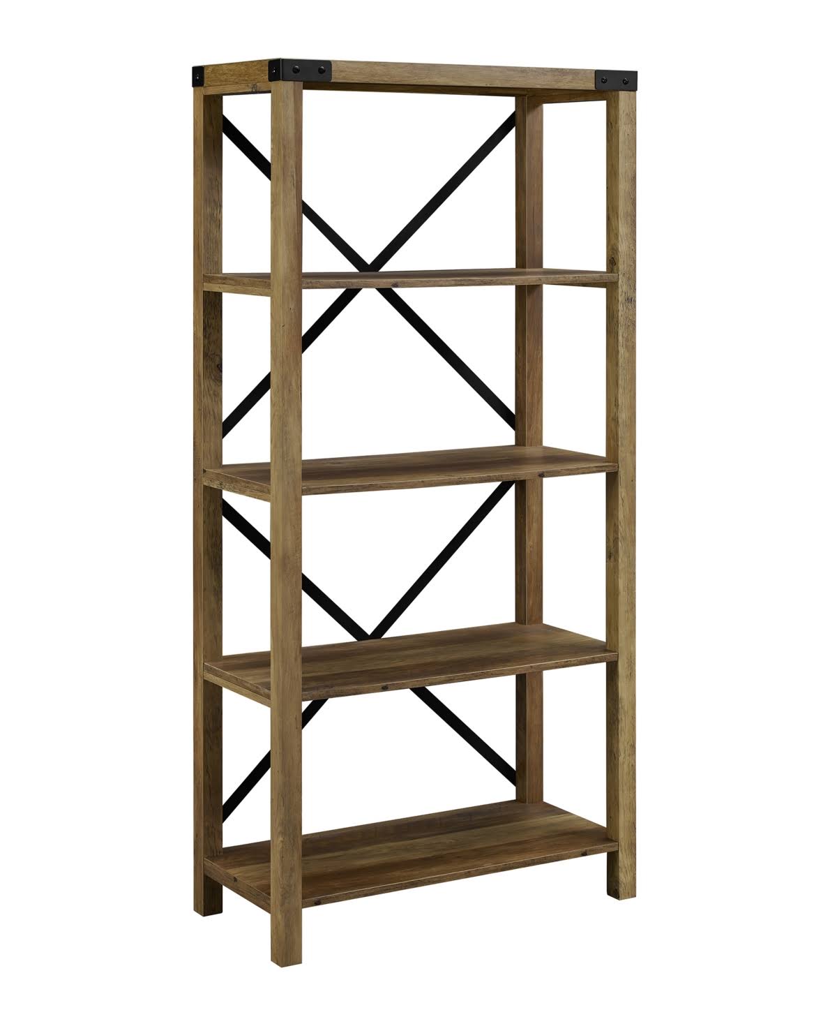 Walker Edison Farmhouse Metal x Bookcase - Honey Brow