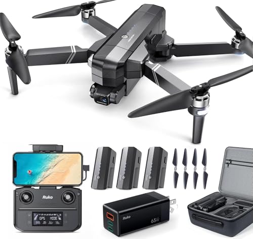 Ruko F11GIM2 Drone 3 Batteries and PD65W USB C Charger