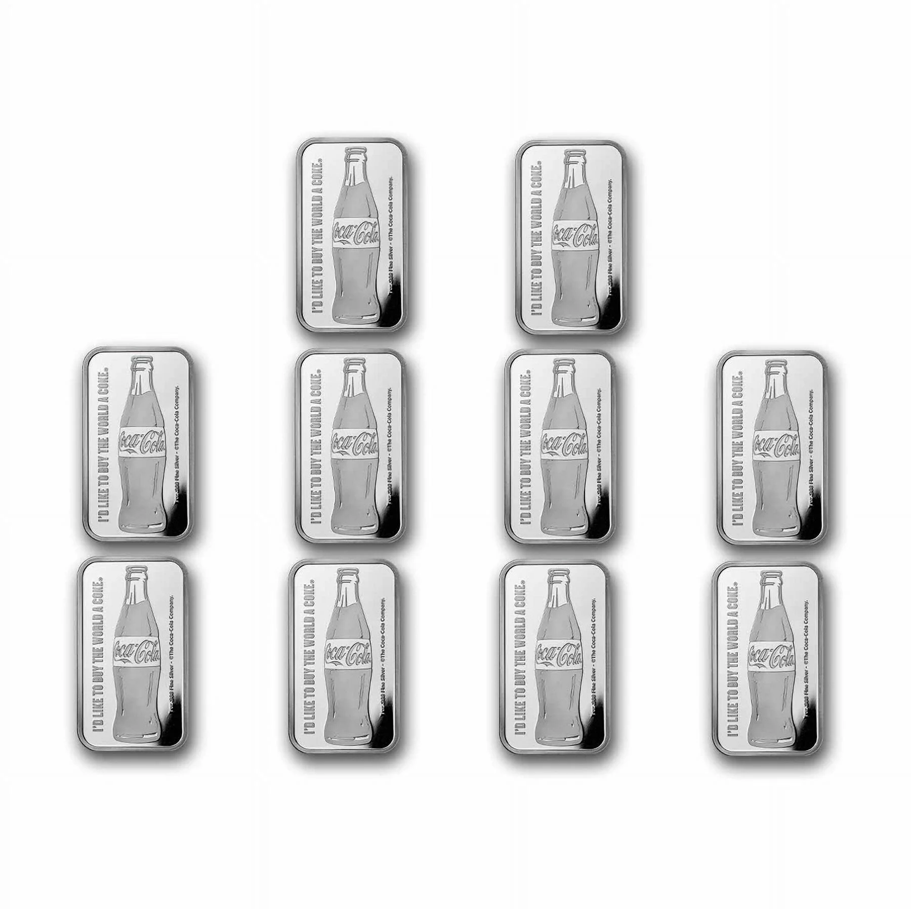 Coca-Cola? 1 oz Silver Struck Bar (Lot of 10) - Walmart - Curated Treasures Market