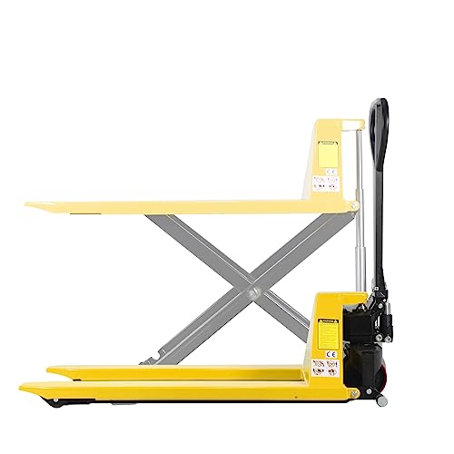 Xilin Manual Pallet Jack High Lift Hand Pallet Truck 2200lbs Capacity 3.3" Lowered 45" Lx21“W 31.5 Lift Height Suitable for EU Pallets JF-520