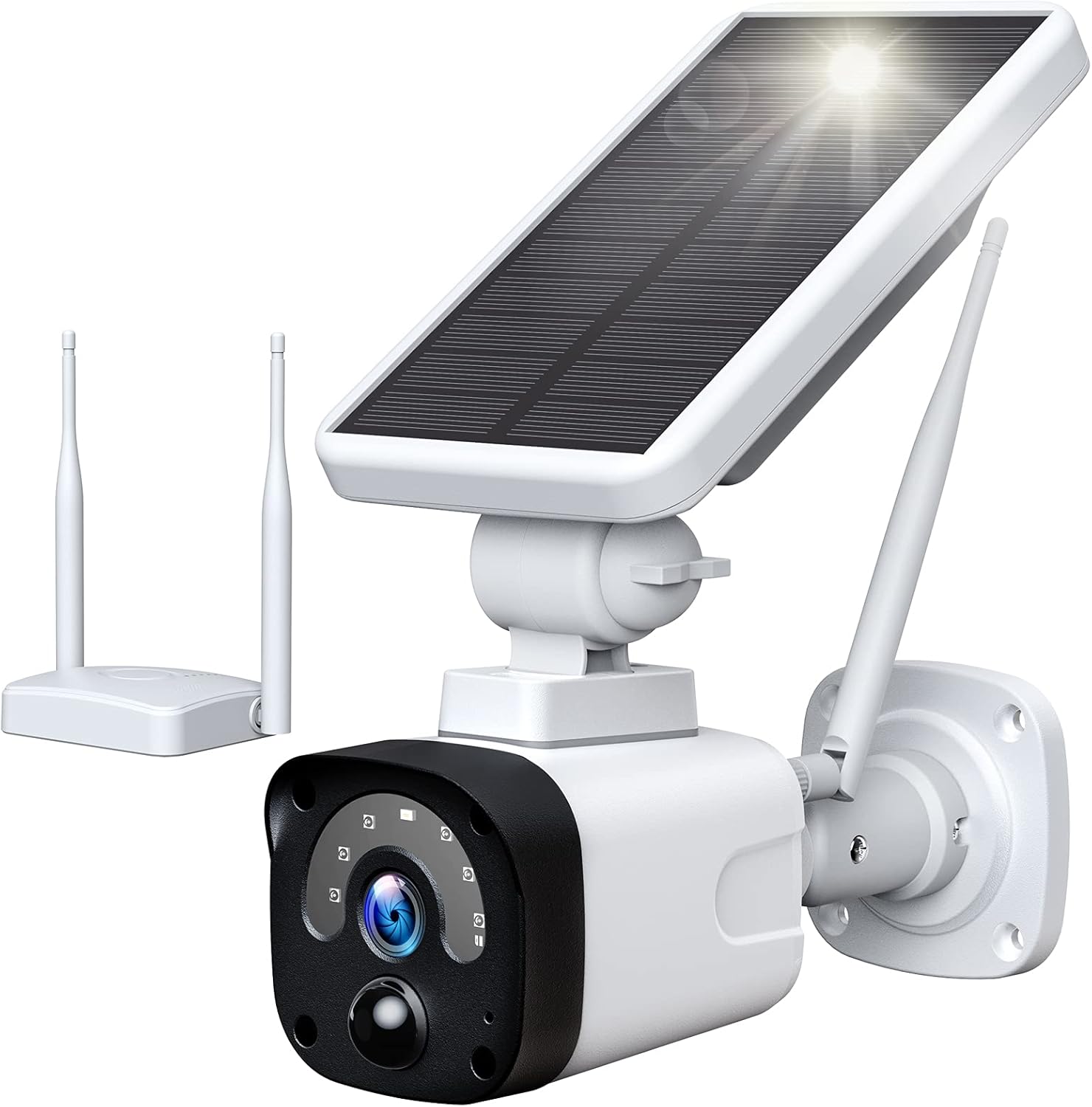 Solar Security Camera Outdoor, Wireless Solar Powered Security Camera (Includes Base Station and 1 1080P Camera) with PIR Motion Detection