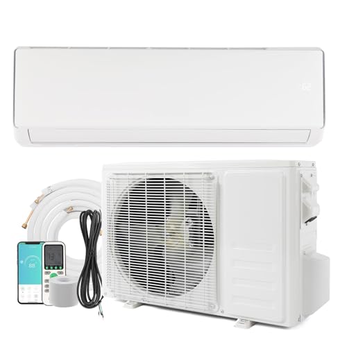 Bonnlo 17SEER2 Ductless Mini Split AC/Heating System, Split-System Wall Air Conditioner Pre-Charged Inverter Heat Pump with 16ft Installation Kit