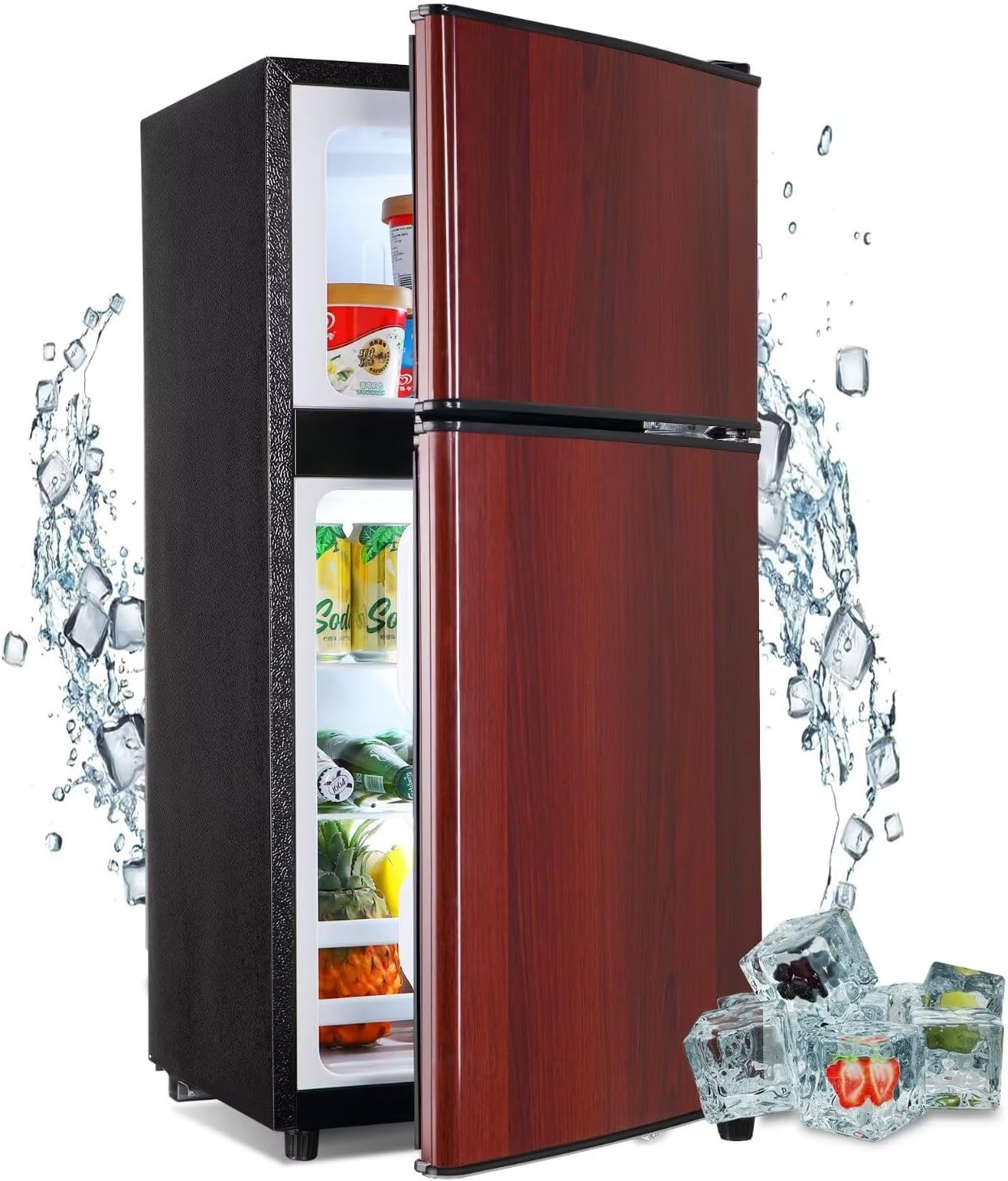 Compact Refrigerator, 3.5 Cu.Ft Small Fridge with Double Door
