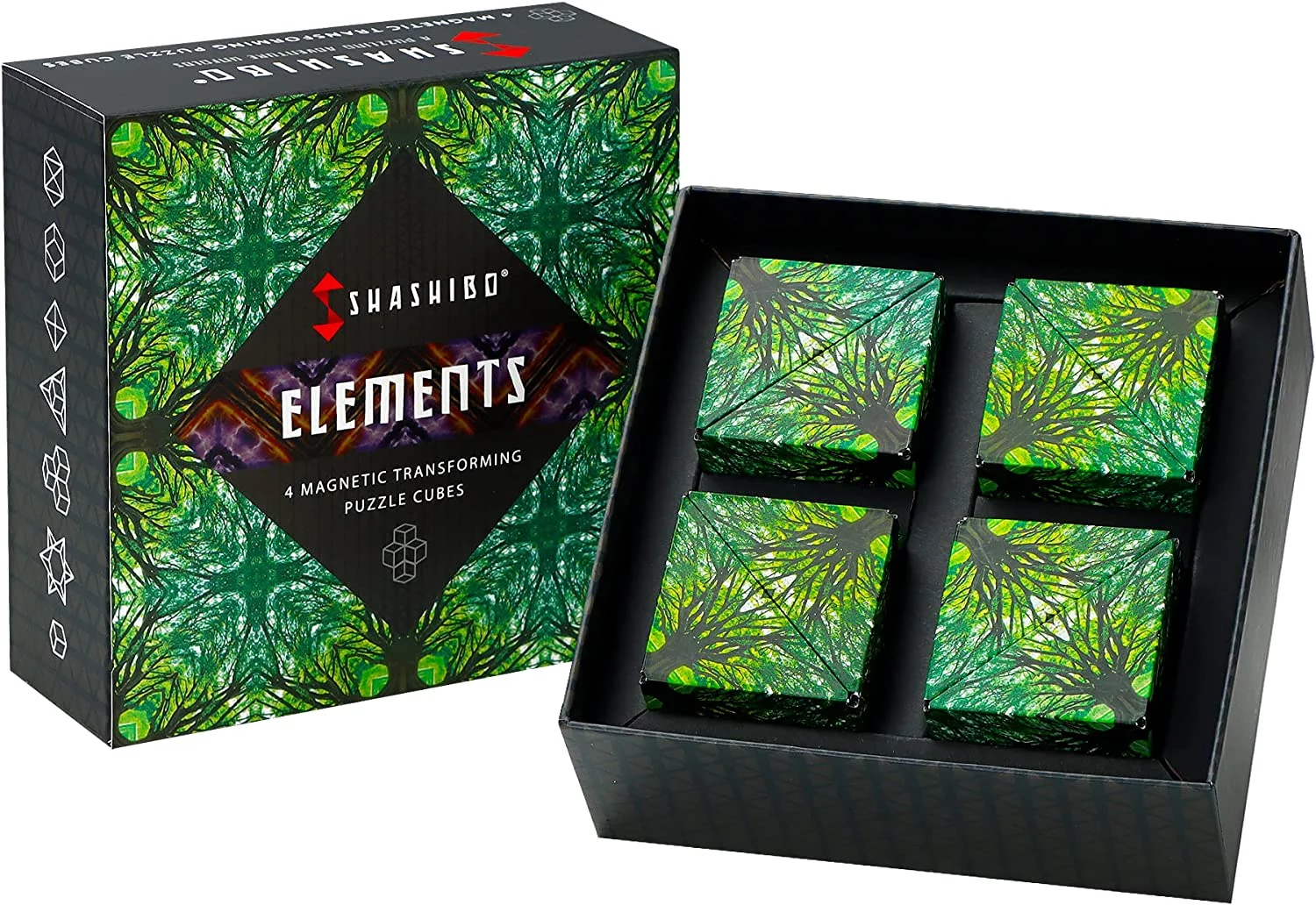 SHASHIBO Gift Box of 4 - Award-Winning, Patented Fidget Cube w/ 36 Rare Earth Magnets