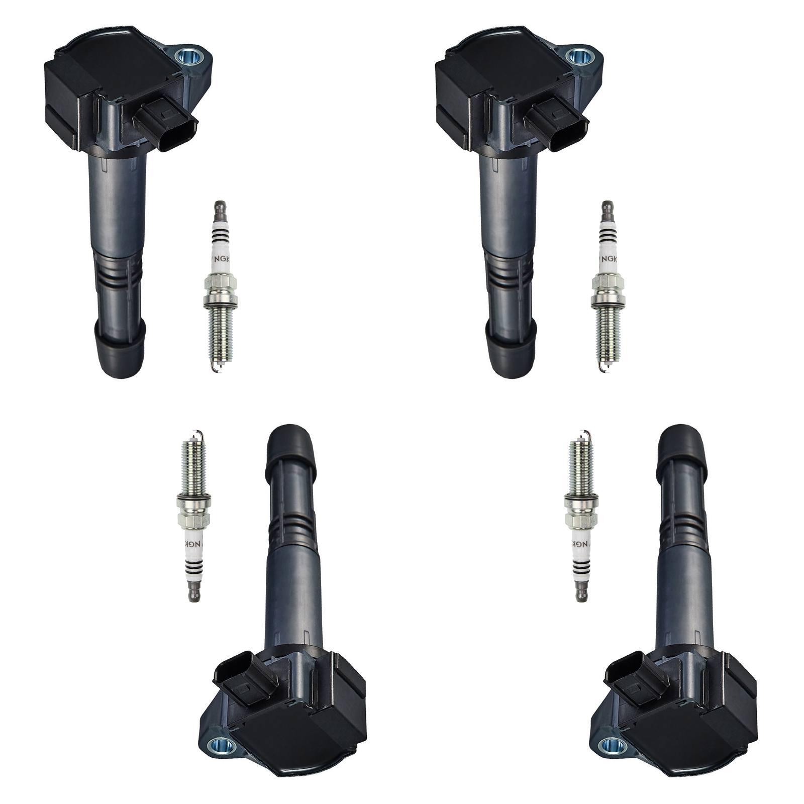 Set of 4 ISA Ignition Coils and Iridium Spark Plugs Compatible with 2013-2017 Honda Accord 2015-2019 CR-V ILX TLX 2.4L l4 Replacement for UF712