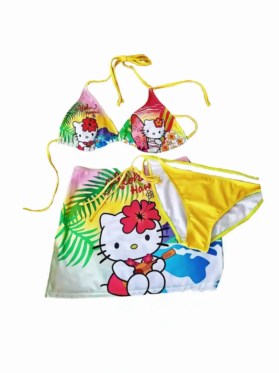 'Passionfruit' Y2k Pastel Summer Style Swim Suit Bikini Set