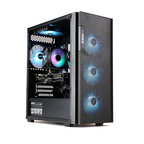 MXZ Gaming PC Desktop Computer,Intel I5 12400F 4.4GHz,RTX 2060S,16GB DDR4 3200,500GB SSD, 5RGB Fans,Win 10 Pro Ready(I5 12400F | RTX 2060S)