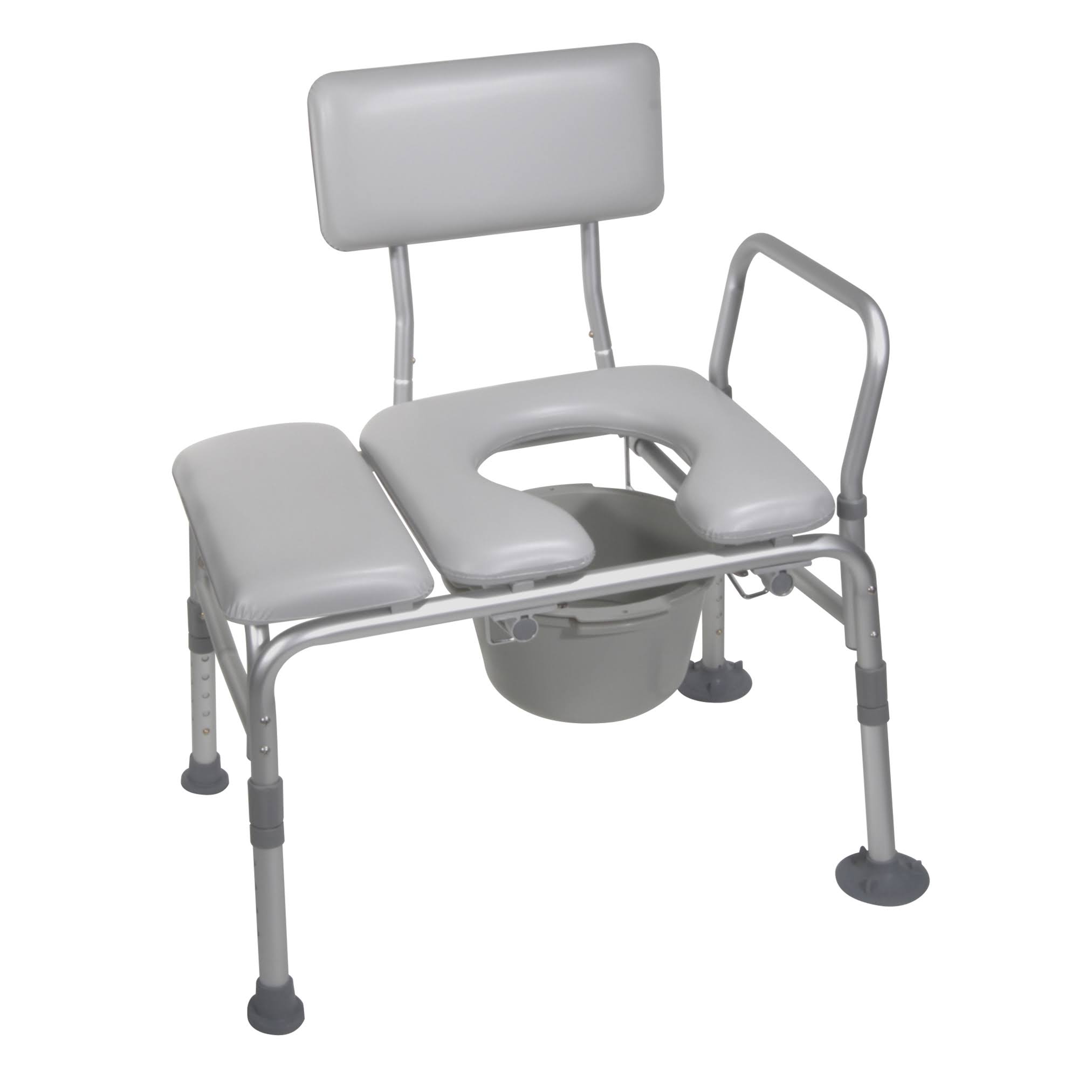 Drive Medical Padded Seat TRANSFER Bench with Commode