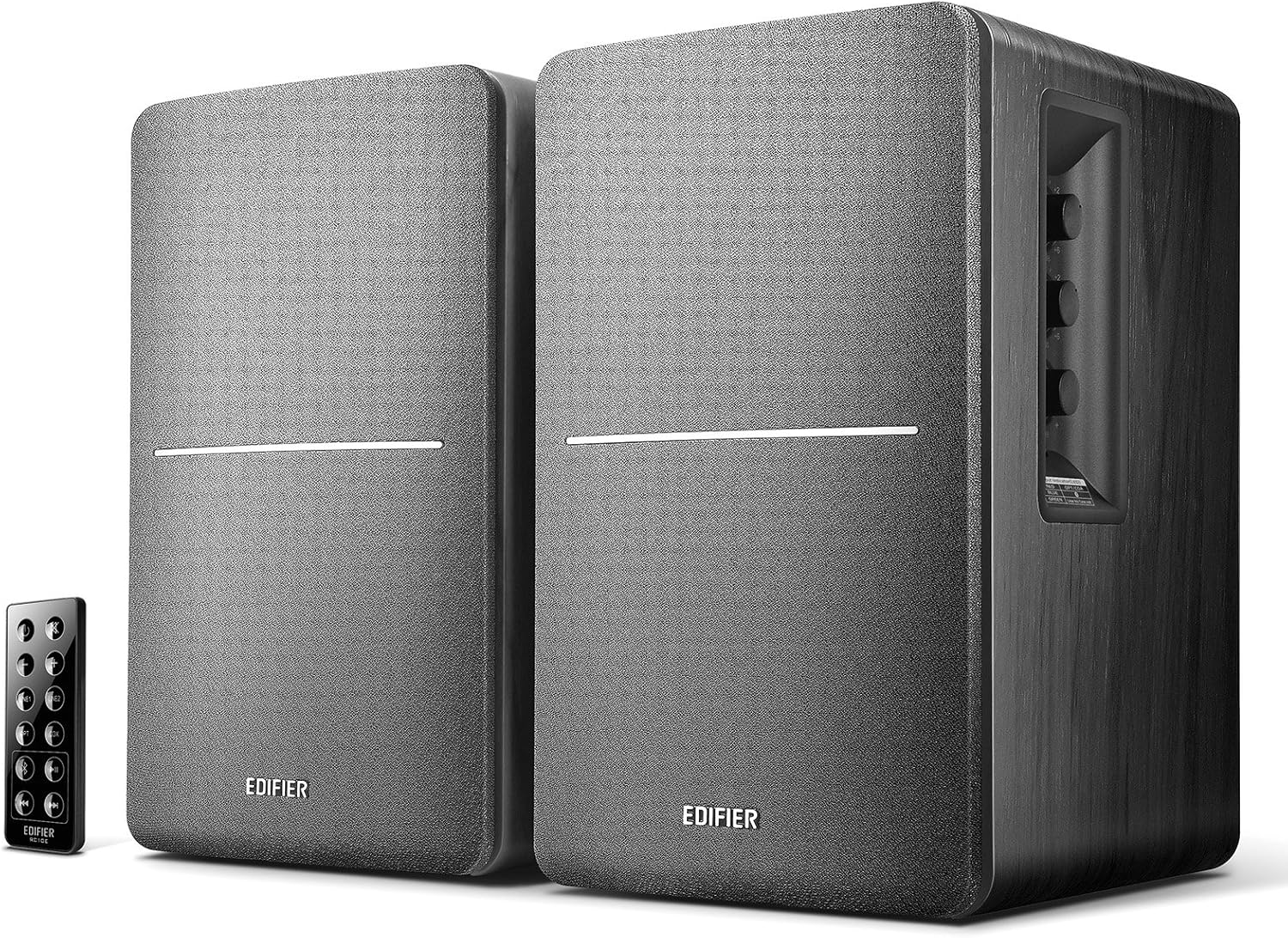 Edifier R1280DB Powered Bluetooth Bookshelf Speakers - Optical Input - Wireless Studio Monitors - 4 Inch Near Field Speaker - 42w RMS - Wood Grain