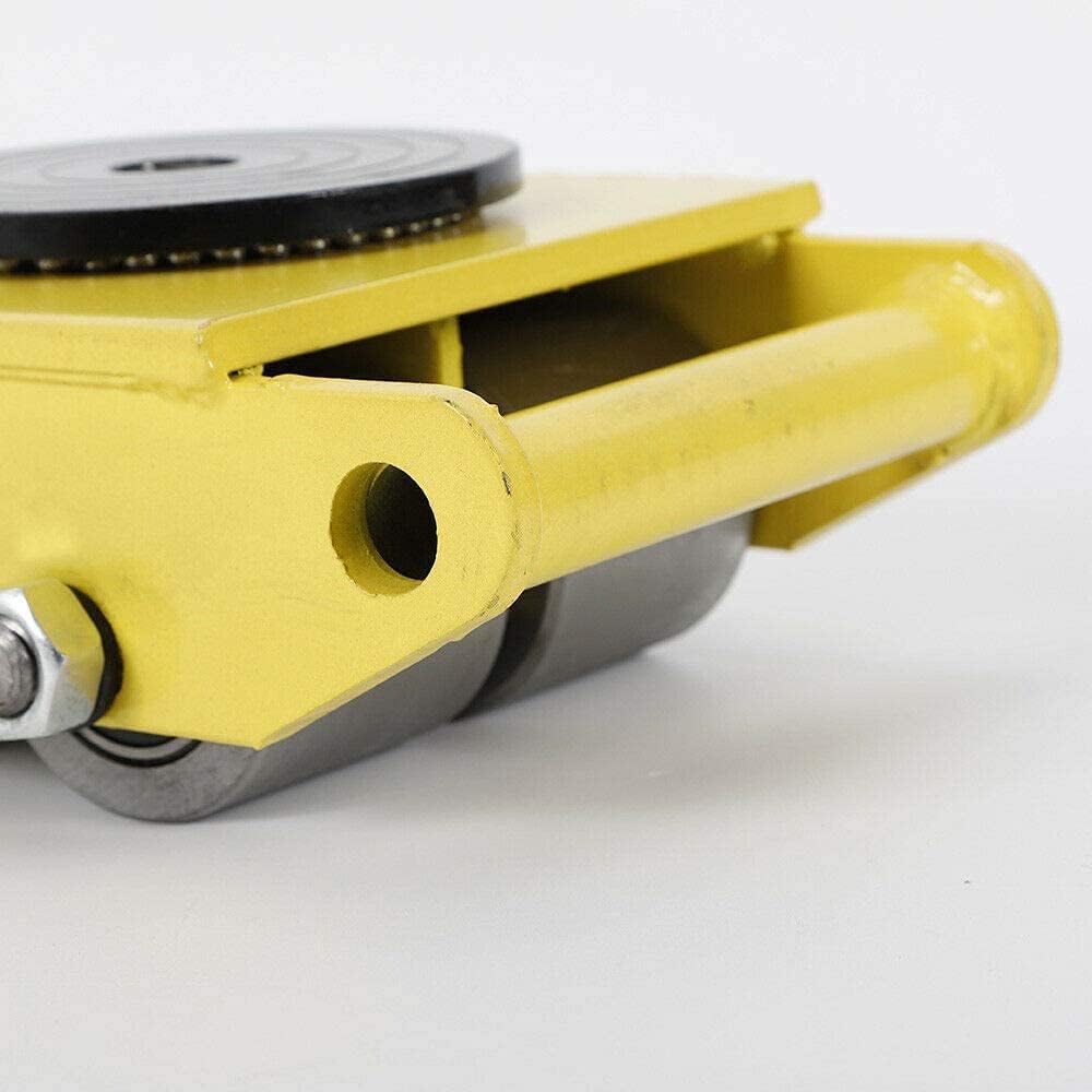 Machine Dolly Skate, 6 Ton 4 Wheel Heavy Duty Machine Dolly Roller Skate, 360-Degree Machinery Roller Mover Cargo Trolley, Rotation Dolly Skate Roller