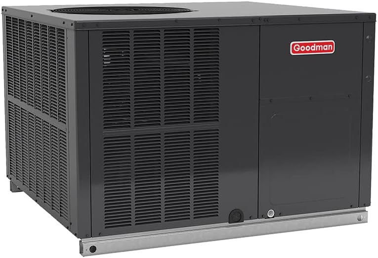 Horizontal Heat Pump with Energy Efficient Rotary Compressor by Goodman, 3 Ton Central Home Heating and Cooling with Square to Round Adapters, 35