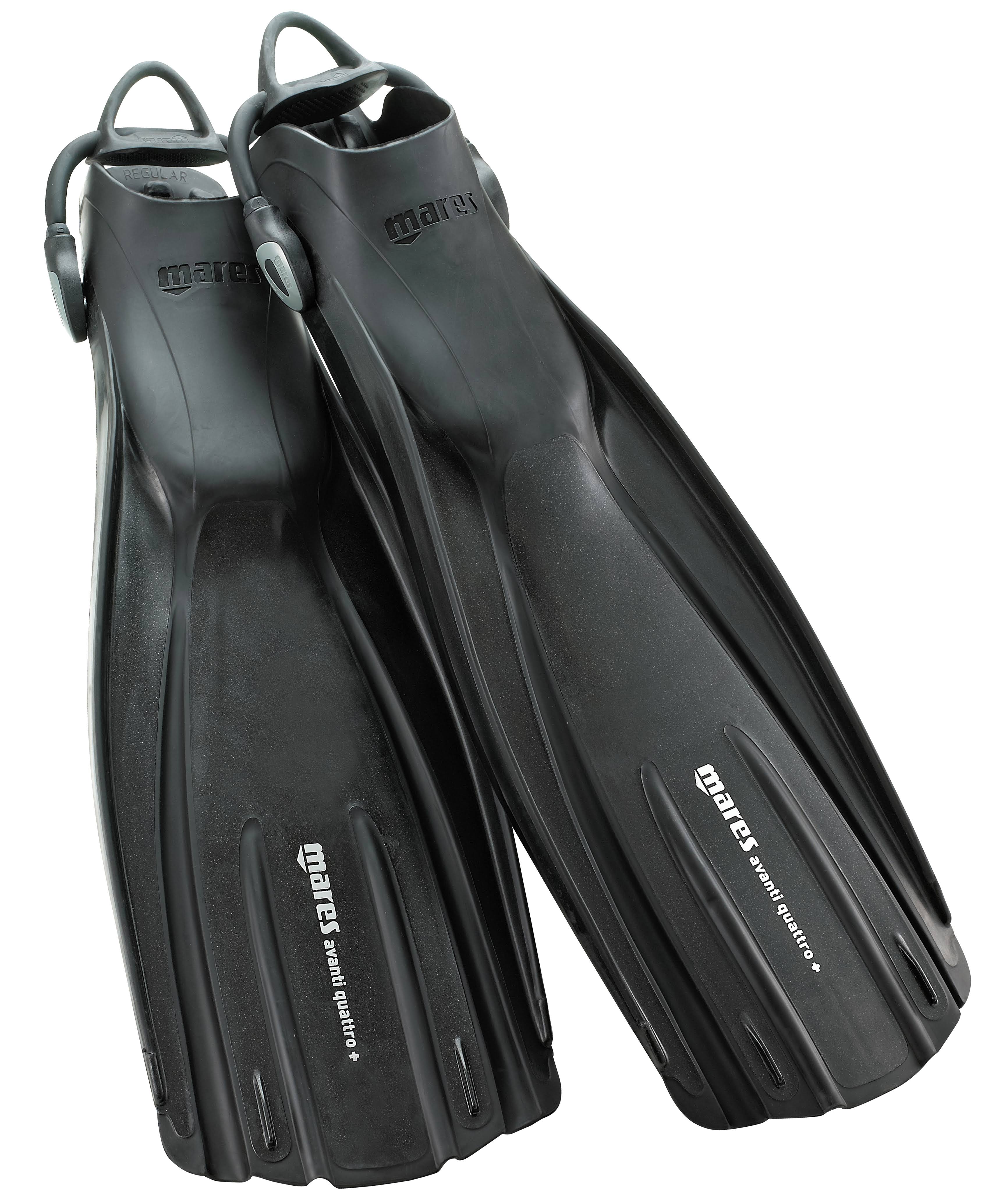 Mares Avanti Quattro-Plus Open Heel Fins, Black, Regular