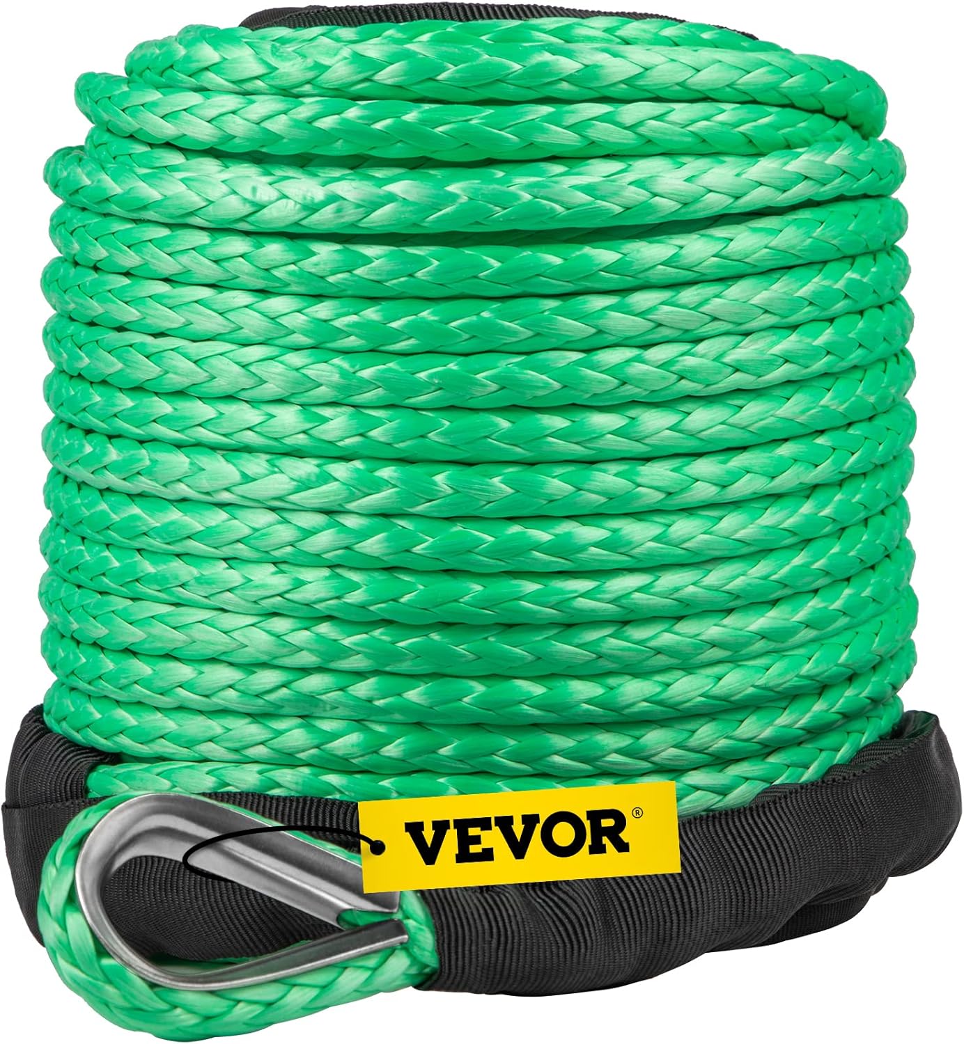 Mophorn Green Synthetic Winch Line 5/16 Inch X100FT Synthetic Winch Rope 12000 LBS Tow Rope for Car with Sheath (100ft)