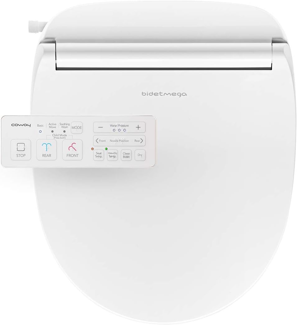 Coway Bidetmega 400R Rounded-Electronic Bidet Seat, White