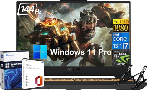 ASUS TUF 15.6" FHD 144Hz Gaming Laptop PC - with Microsoft Office Lifetime License, Intel 10-Core i7-13620H (Beats i9-12900H), GeForce RTX 4070 8GB