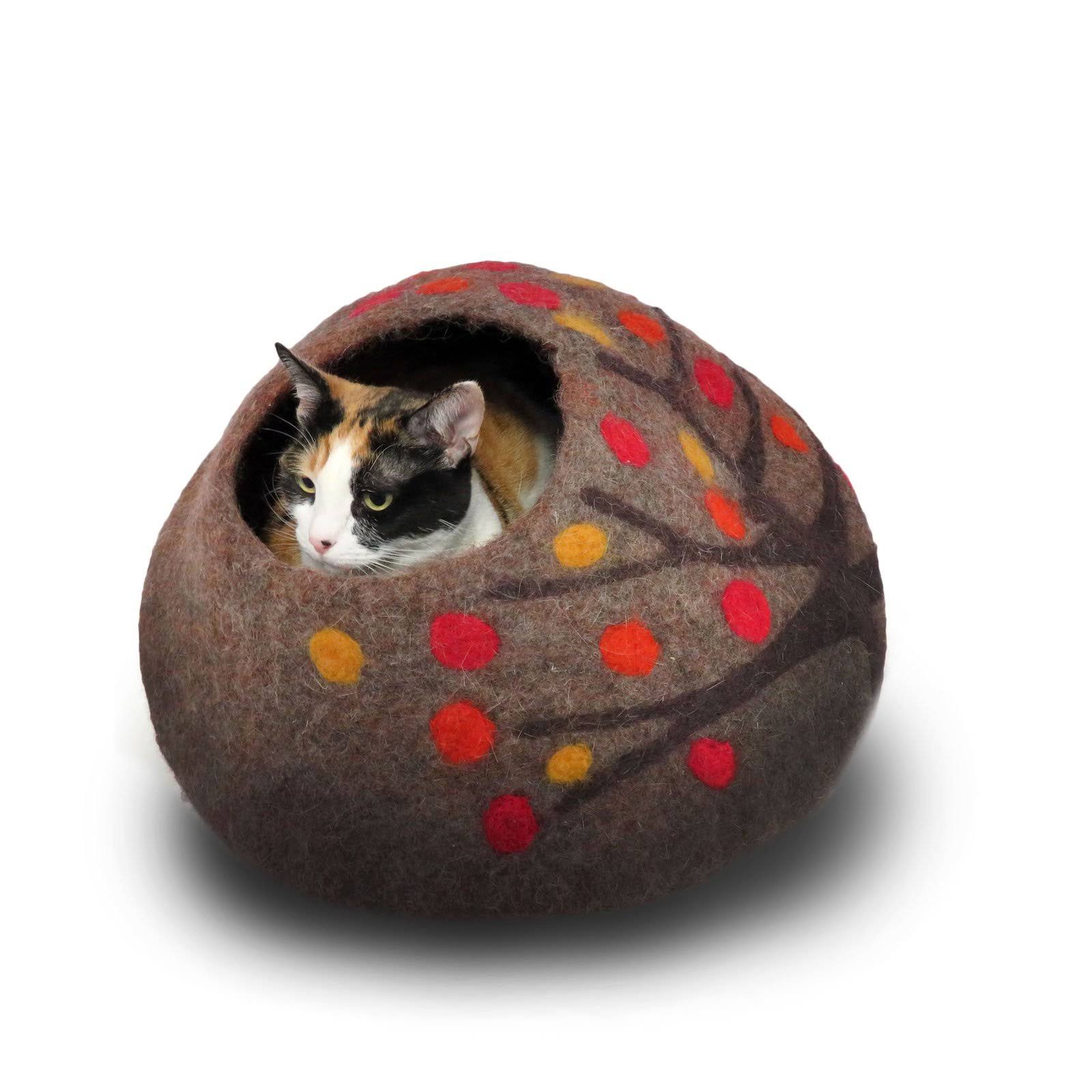 Wool Cat Cave and Bed - Eco Kitty Cave - Eco Friendly, Fair Trade, Handmade, Org