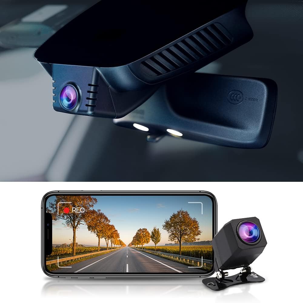 Dash Cam Front and Rear for Mercedes-Benz A C E Class CLS CLA GLA GLB GLC GLE GLS AMG, Fitcamx OEM Style Driving Recorder, Dual 1440P +1080P