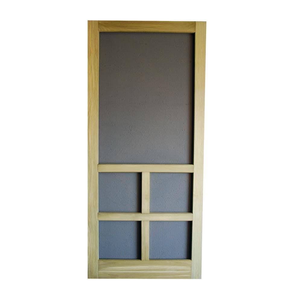 Screen Tight Summit 32-in x 80-in Wood Wood Frame Hinged Cross Bar Screen Door | WSUM32PT