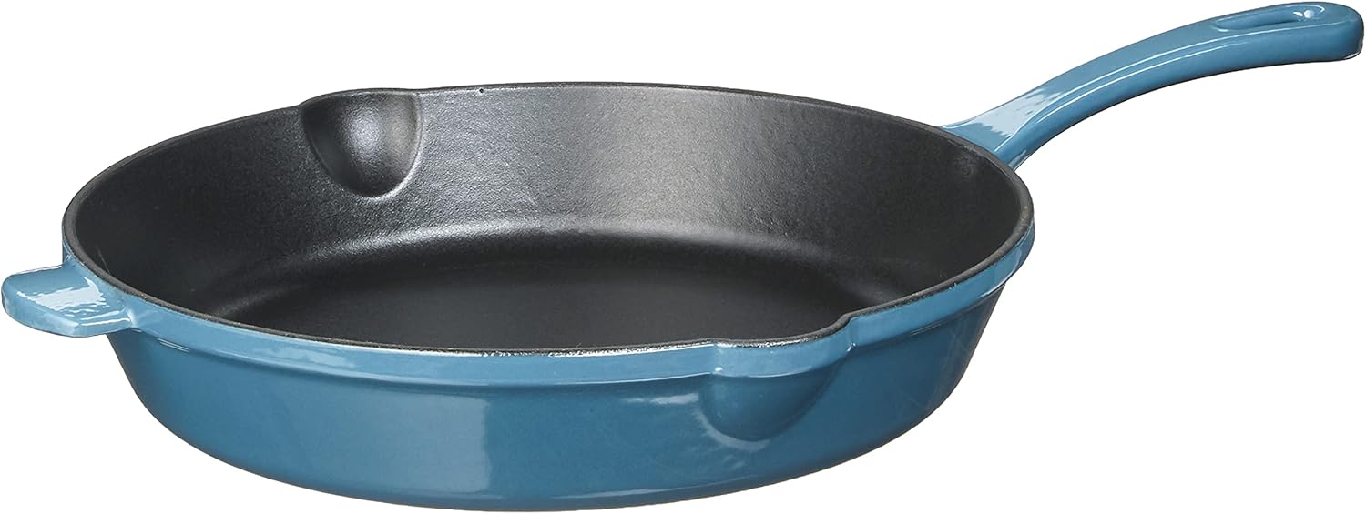 Cuisinart CI22-24BG Chef's Classic Cast Iron Round Fry Pan, 10, Enameled Provencial Blue