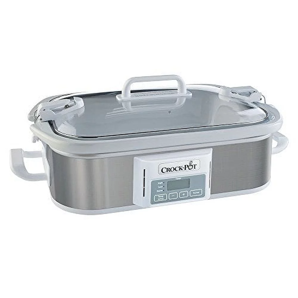 Crock-Pot SCCPCCP350-SS Programmable Digital Casserole Crock Slow Cooker, 3.5 quart, Stainless Steel - Curated Treasures Market