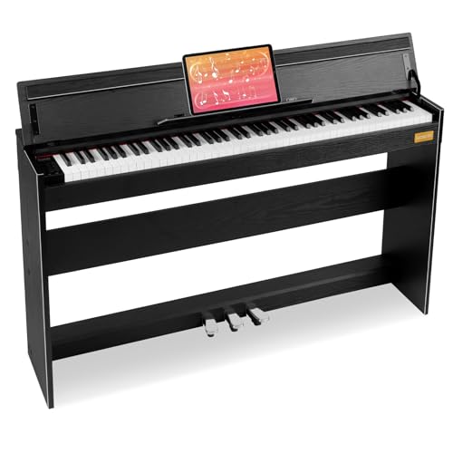 MOSEN 88 Keys Weighted Digital Piano with Furniture Stand & 3-Pedal Unit, Hammer Action Keyboard