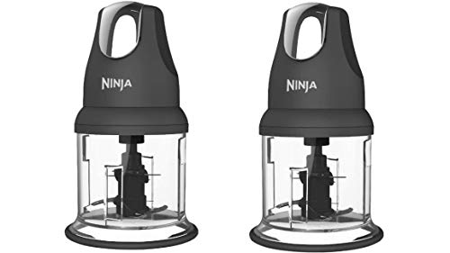 Ninja Food Chopper Express Chop with 200-Watt, 16-Ounce Bowl for Mincing, Chopping, Grinding, Blending and Meal Prep (NJ110GR) (Gray pack of 2)