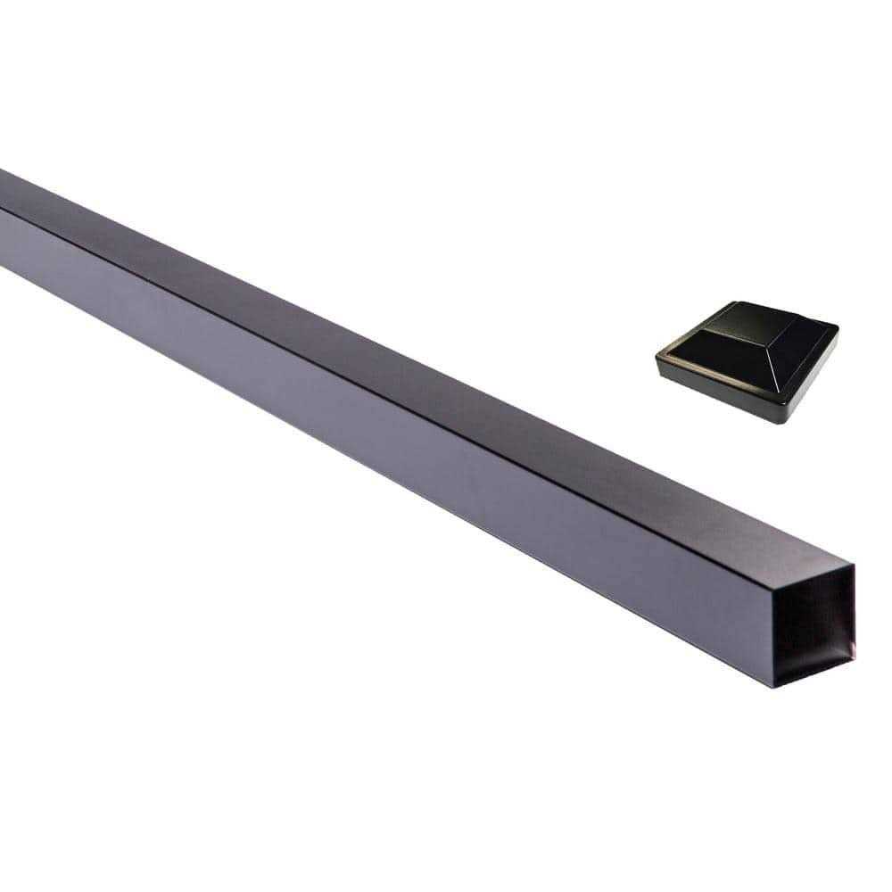 Slipfence 3 in. x 3 in. x Black Powder Coated Aluminum Fence Post Includes Post Cap - Shop Hardware Tools Online Store