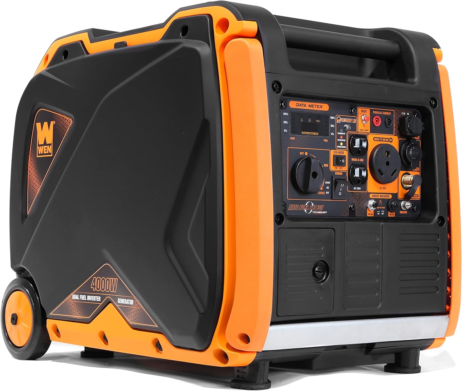 WEN DF400i Super Quiet 4000-Watt Dual Fuel RV-Ready Electric Start Portable Inverter Generator with Fuel Shut-Off
