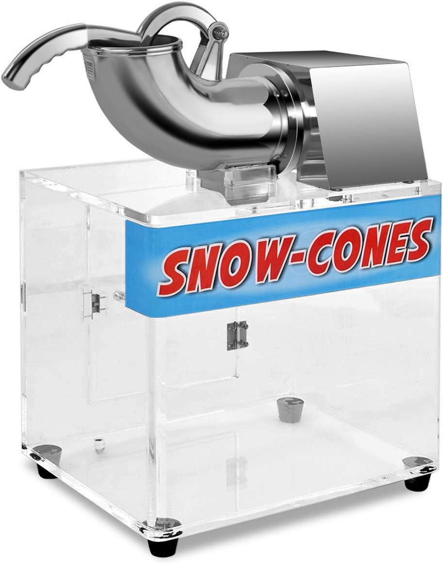 Costzon Commercial Snow Cone Machine, 440lbs/H Stainless Steel Ice Shaver with Dual Blades, 110V Electric Snow Cone Maker