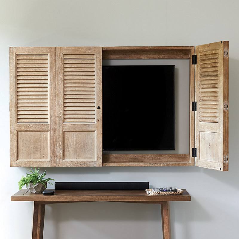 Shutter TV Wall Cabinet 31x22 x 50x22 - Ballard Designs