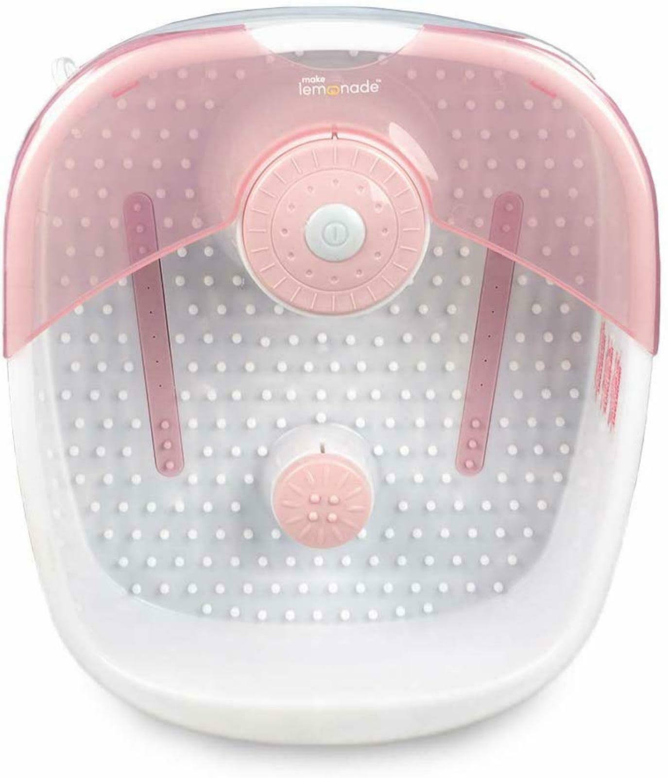 Foot Bath with Heat Maintenance Foot Massager with Bubbles at Home Portable Pedicure Foot Soak Pink (Heat Maintenance)