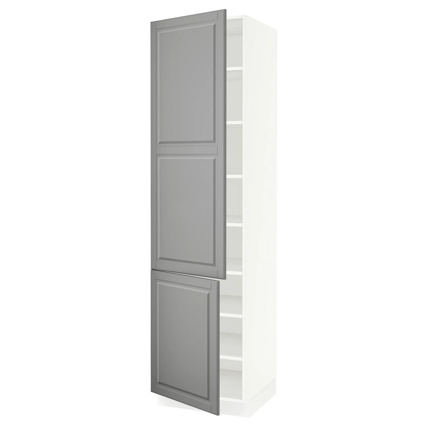 IKEA - SEKTION High Cabinet with shelves/2 Doors, white/Bodbyn Gray, 24x24x90 39345242