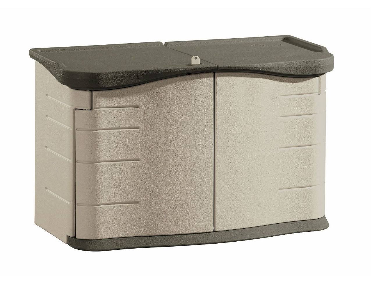 Rubbermaid Storage Shed Vinyl Outdoor Horizontal Garden Backyard Deck Box 18cuft - Megean