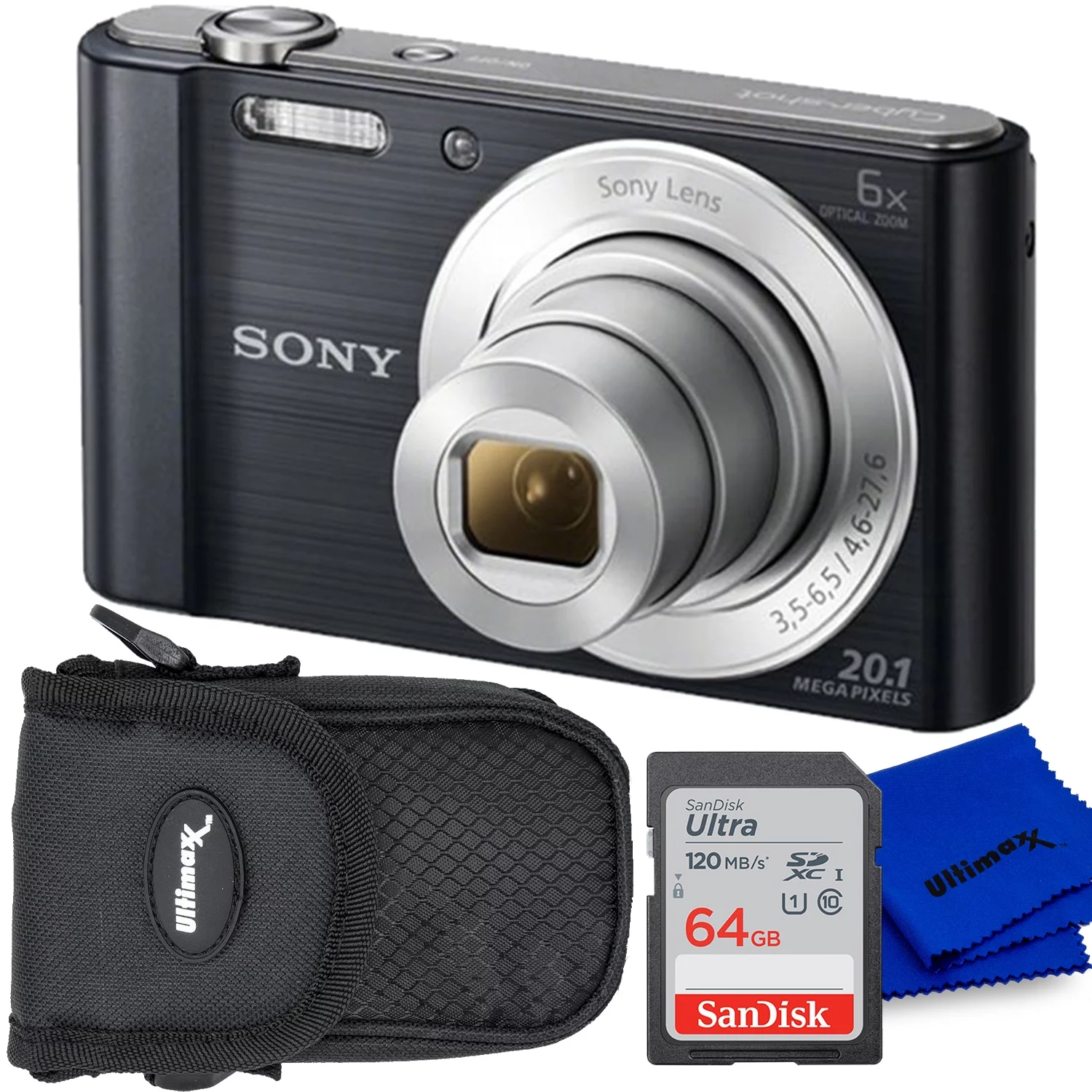 Sony Cyber-shot DSC-W810 Digital Camera (Black) - 64GB Accessory Bundle