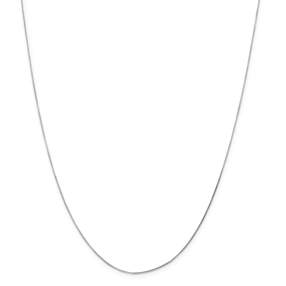 Real 14kt White Gold .7mm Octagonal Snake Chain; 18 inch; Lobster Clasp; for Adults and Teens; for Women and Men