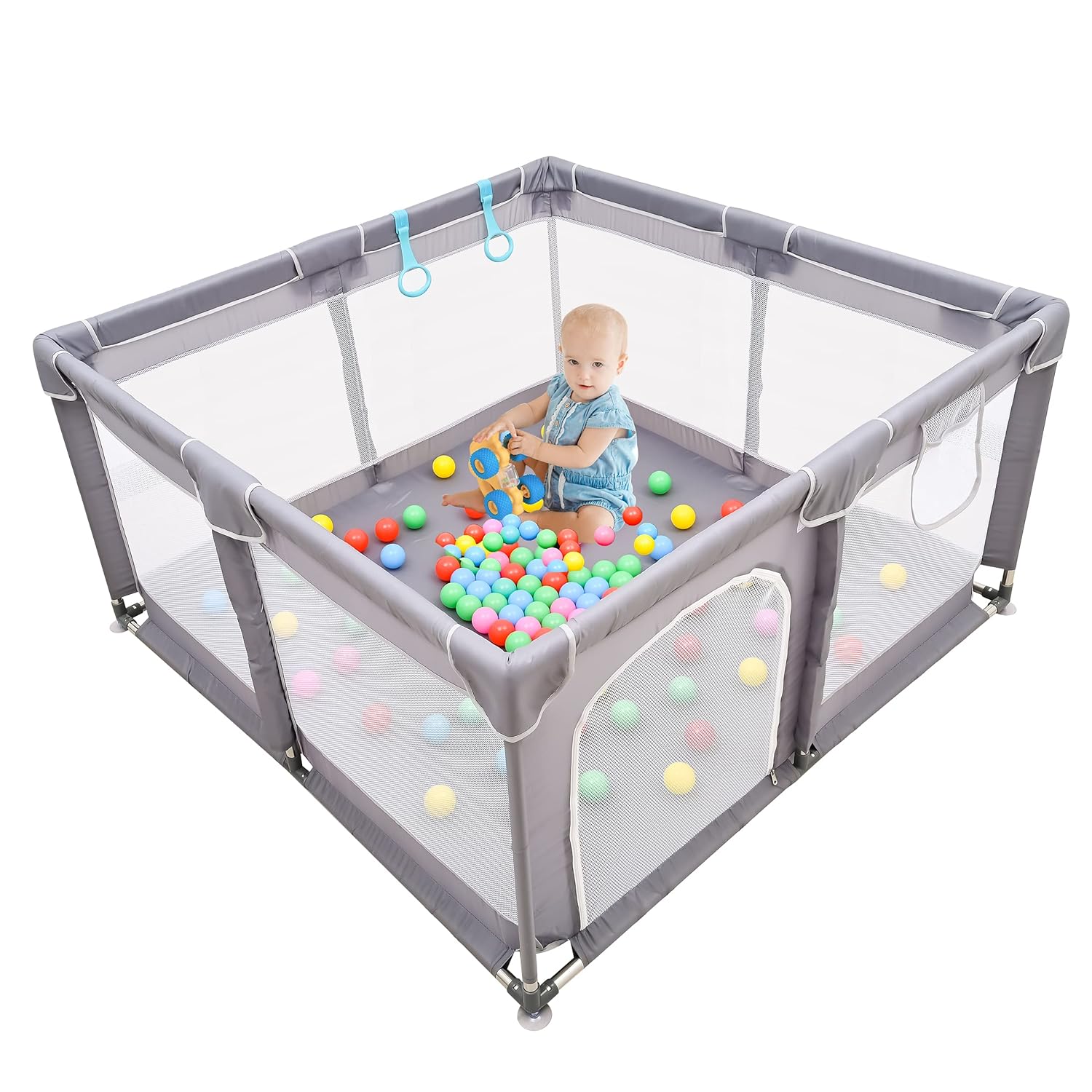Baby Playpen , Large Baby Playard, Playpen for Babies with Gate Indoor & Outdoor Kids Activity Center