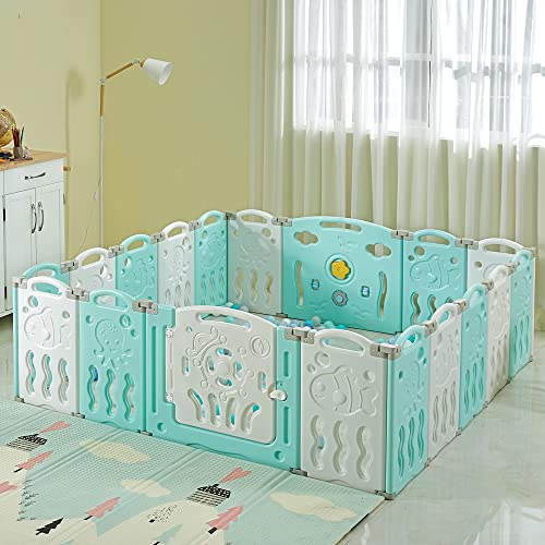 Albott Baby Fence Foldable Toddler Playpen Kids Safety Play Center Yard Baby Playpen, Adjustable Shape