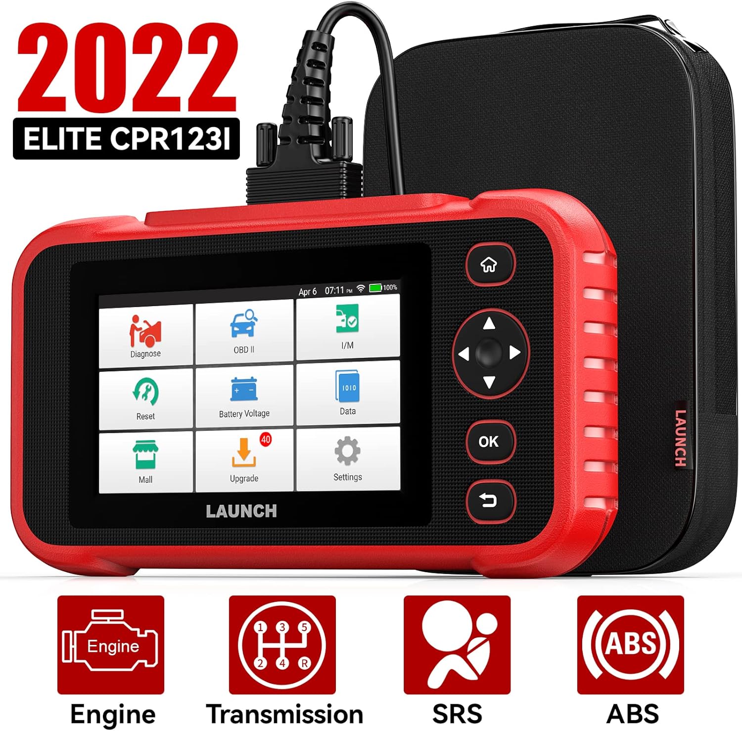 LAUNCH Scan Tool CRP123i Car Code Reader, OBD2 Scanner Car Check Engine Transmission SRS ABS Professional Automotive Diagnostic Tool