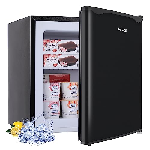 BANGSON Upright Freezer,1.1Cu.ft Mini Freezer with Removable Shelf, Single Door Compact Mini Freezer