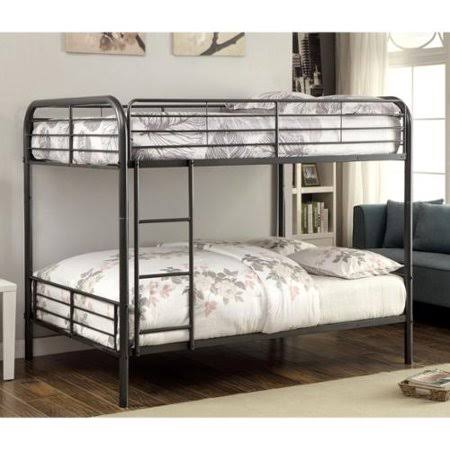 Furniture of America Wila Modern Full Over Full Metal Bunk Bed Black