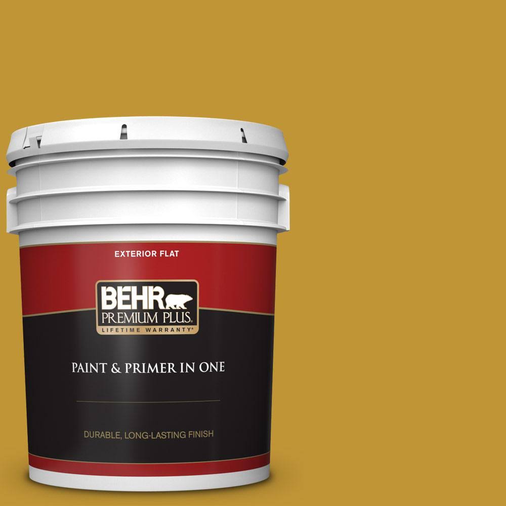 BEHR Premium Plus 5 gal. #S-H-360 Leisure Flat Exterior Paint and Primer in One