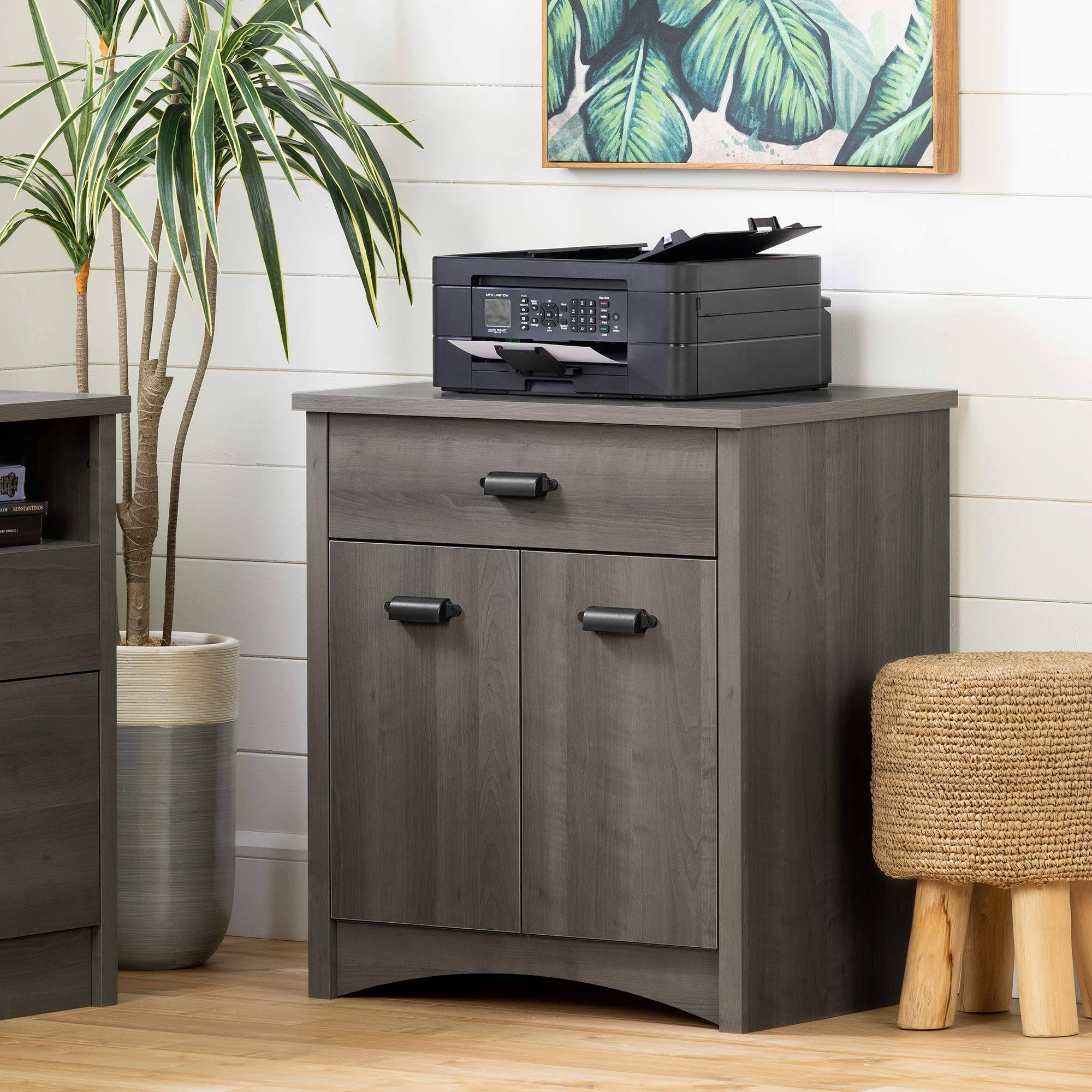 South Shore Gascony Printer Cabinet - Gray Maple