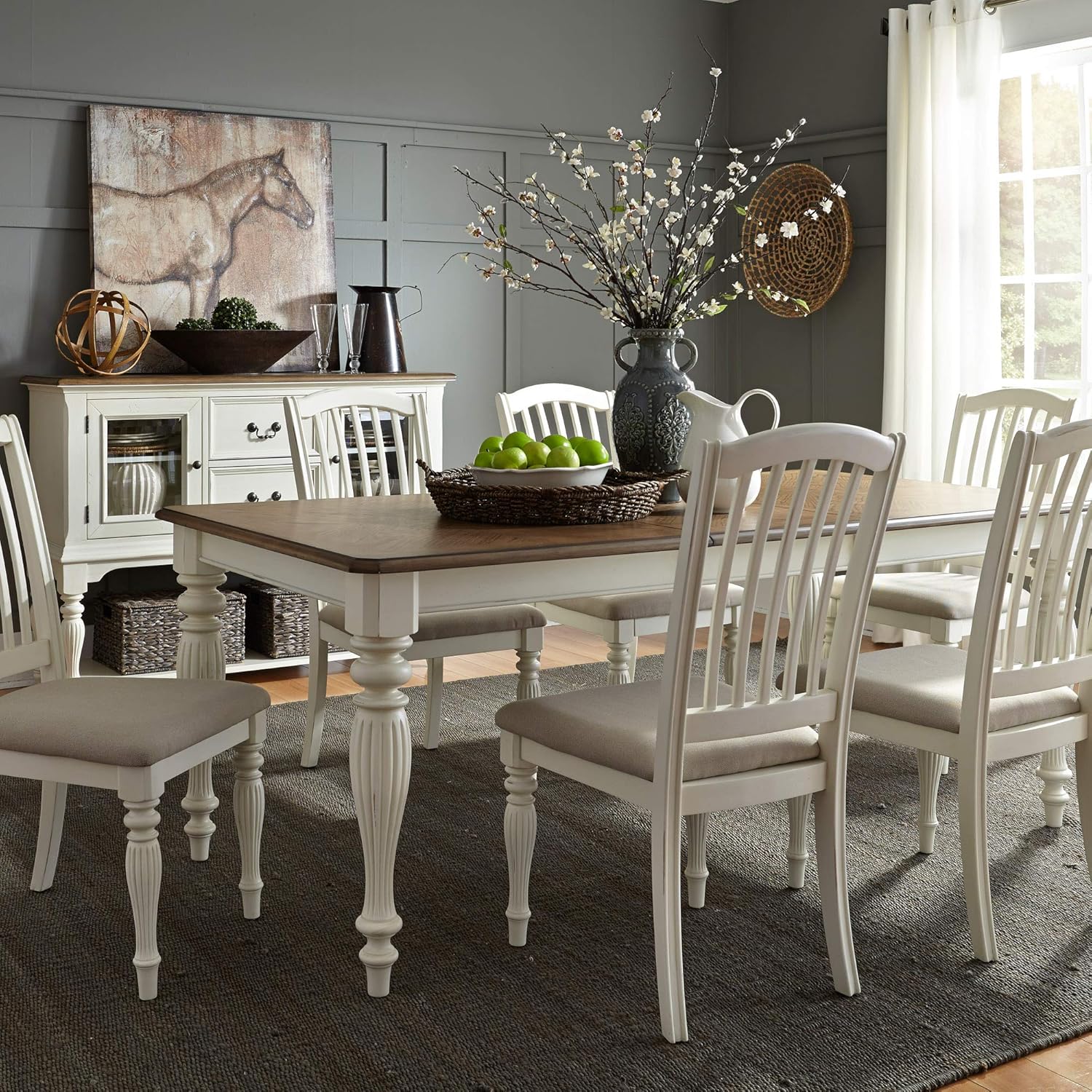 Cumberland Creek 7 Piece Rectangular Table Set, W0 x D0 x H0, White