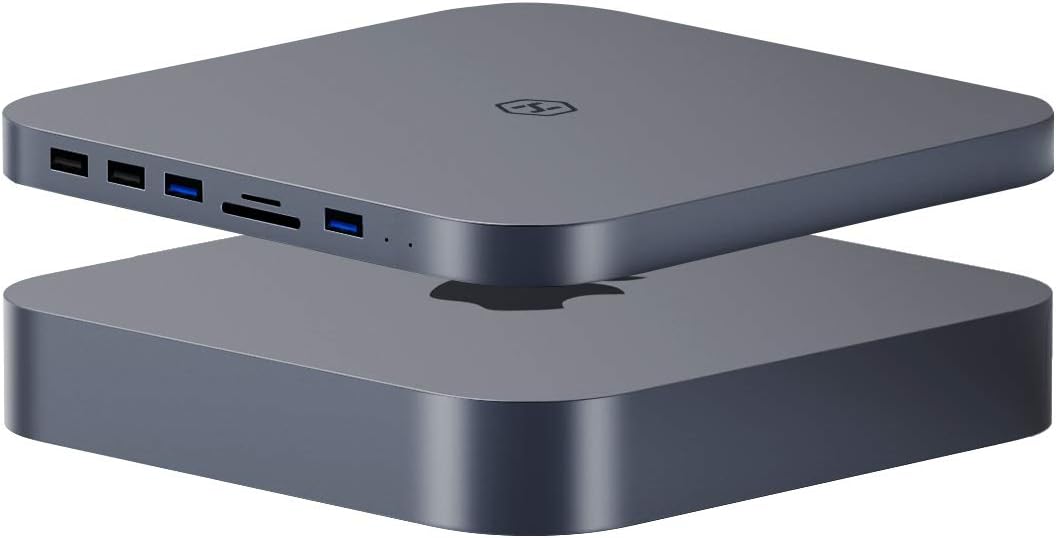 USB-C Hub with Hard Drive Enclosure, Hagibis Type-C Docking Station & Stand for Mac Mini M1 with SATA, USB 3.0