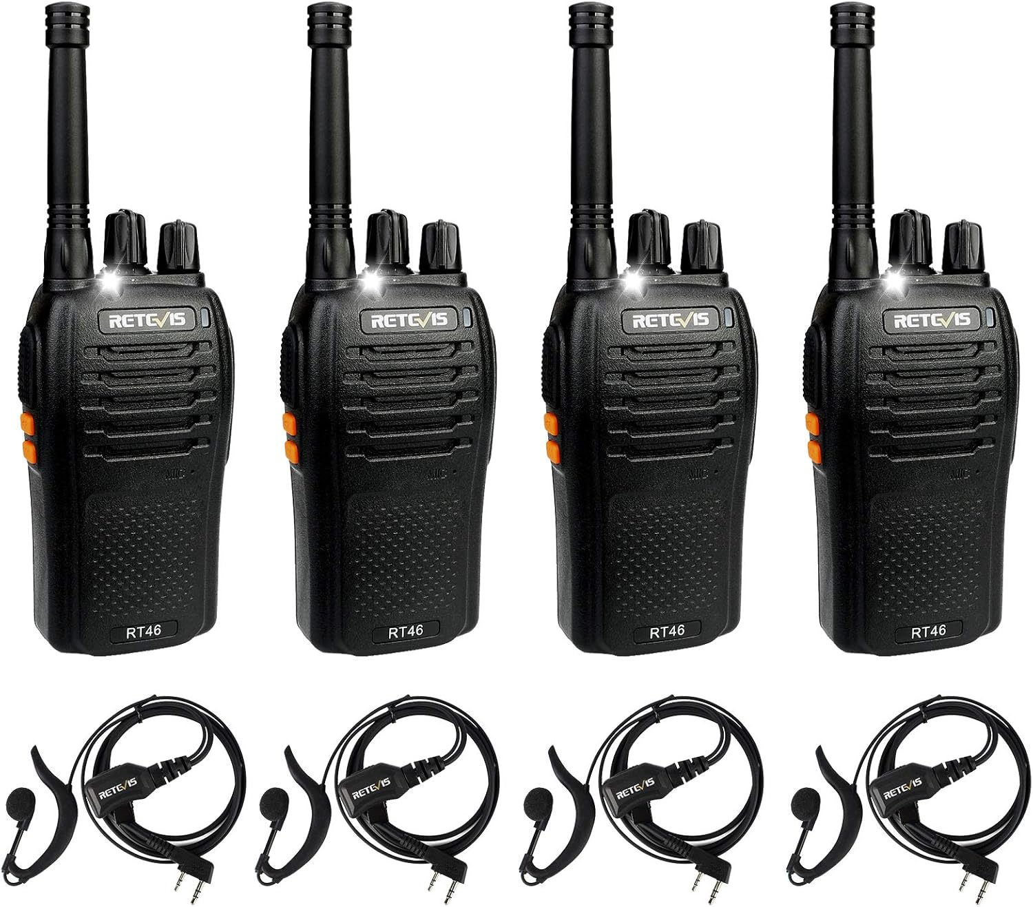 Retevis RT46 Mini Walkie Talkie, Small Two Way Radio with Headset, Portable Handheld Transceiver, Long Range Walky Talky Rechargeable for Family