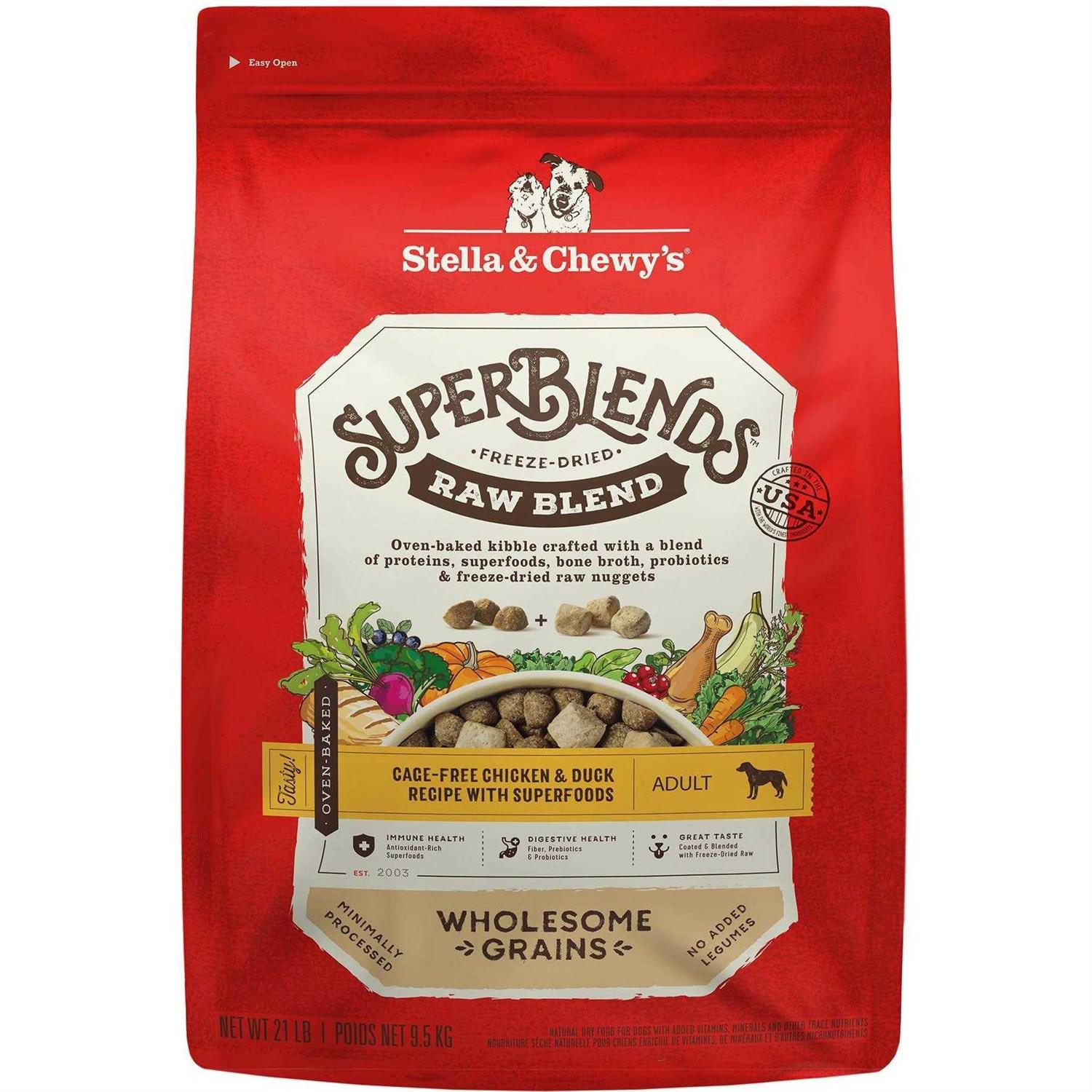 Stella &amp; Chewy's SuperBlends Raw Wholesome Grains Cage Free Chicken &amp; Duck Recipe with Superfoods - Pet Supplies online store