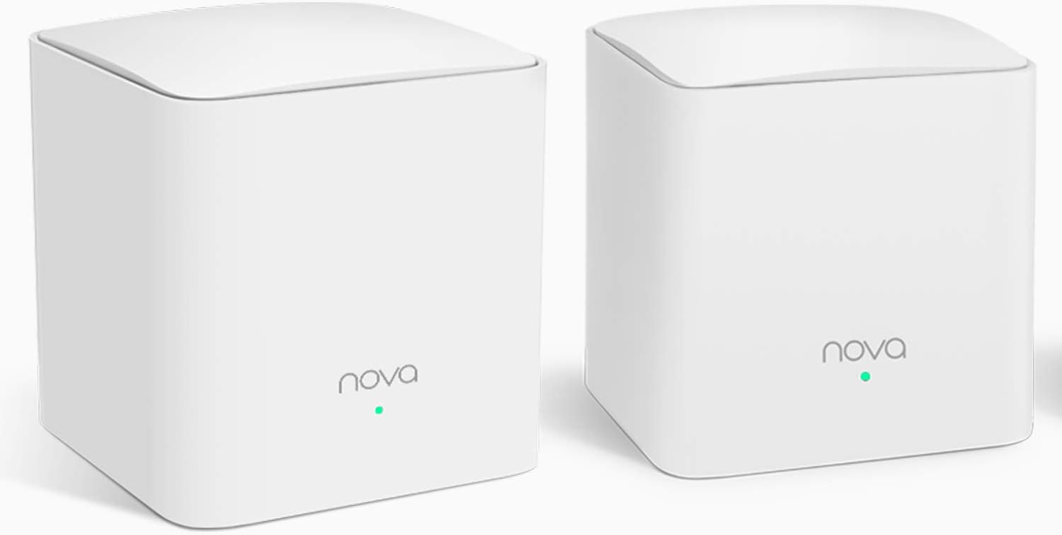 Tenda NOVA Mw5S(2-Pack) Wall-Plug Whole Home Mesh WiFi System, Coverage Up to 2, 500 Sq. Ft, Plug and Play, Router/WiFi Extender Replacement