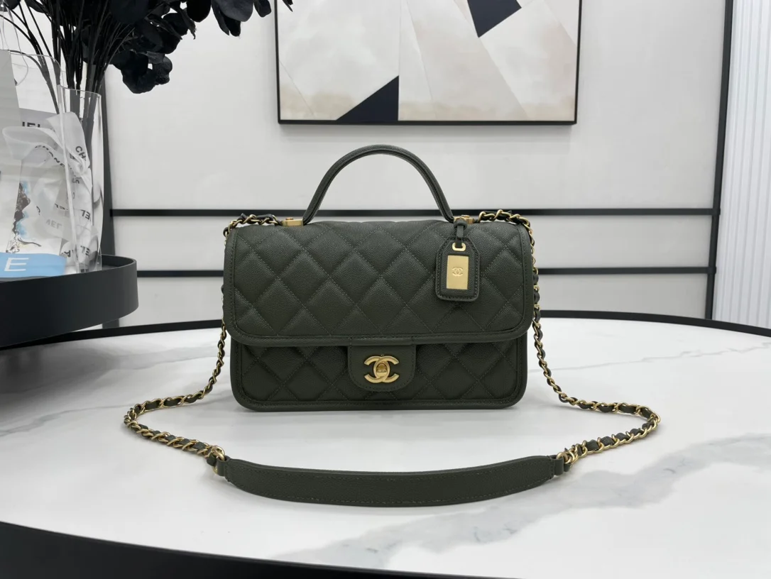 Chanel AS3653 22K Bag Dark Green For Women, Women&rsquo;s Bags 9.8in/25cm