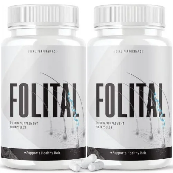 Folital Hair Growth Regrowth Vitamins Pills for Men Dietary Supplements (2 Pack - 120 Capsules) - Kansas Nuitrition - HNZSDS