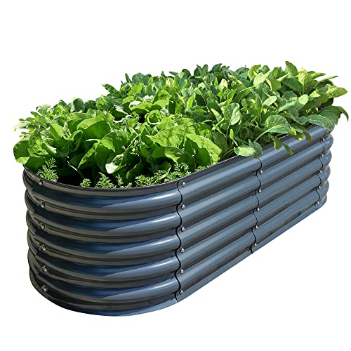 Olle Galvanized Raised Garden Bed Outdoor 32" Tall 12 in 1 Metal Raised Garden Planter Raised Bed for Growing Flowers Herbs Vegetables Bed Raised